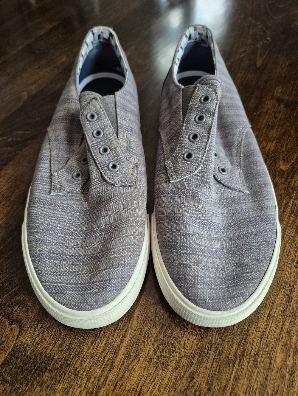 Ben Sherman Men's Light Gray Canvas Slip-On Loafers - Picture 2 of 6
